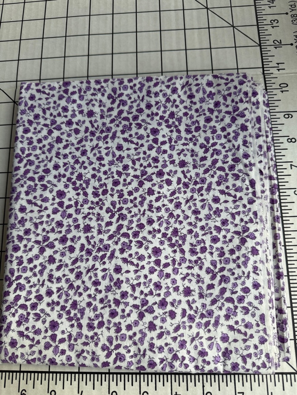 Vintage Purple Ditsy Floral Cotton Fabric 2 Yards x 36” Calico Cottage Prairie - Picture 2 of 9